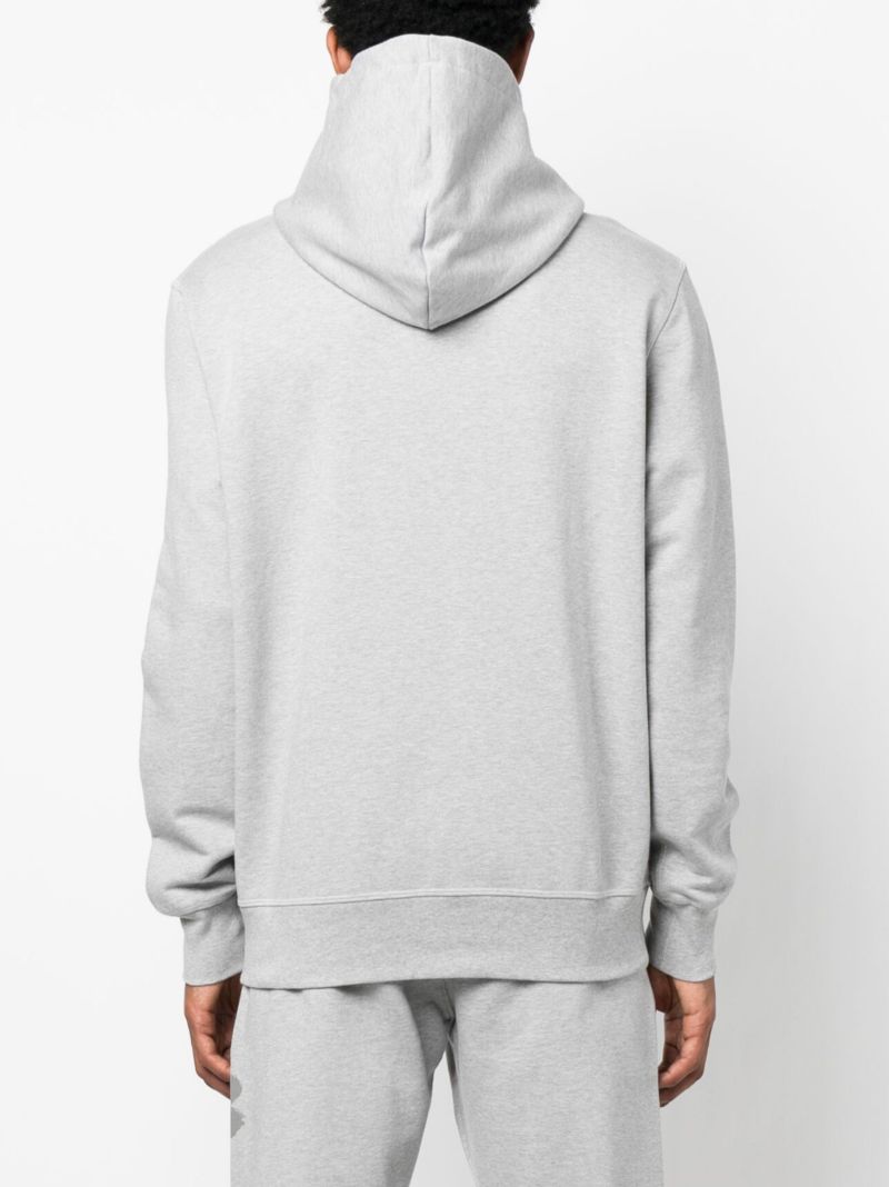 Grey Logo Print Hoodie