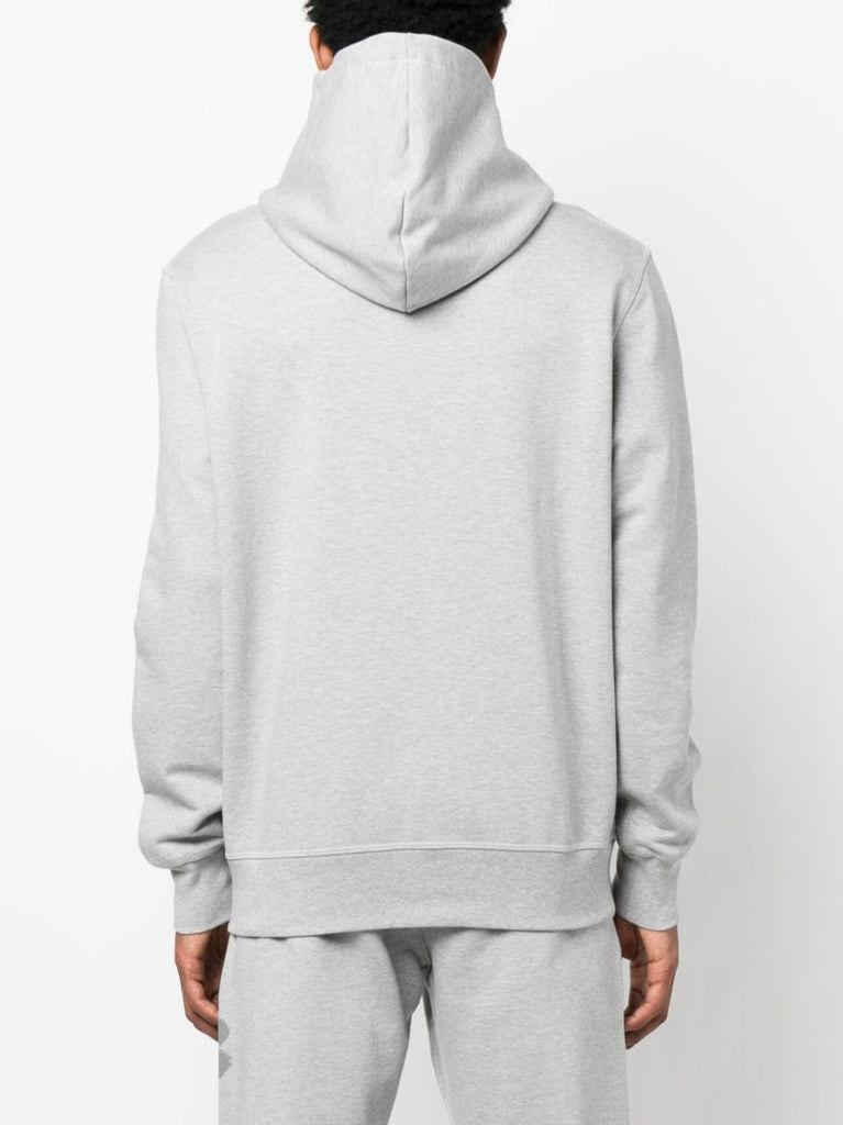 Grey Logo Print Hoodie