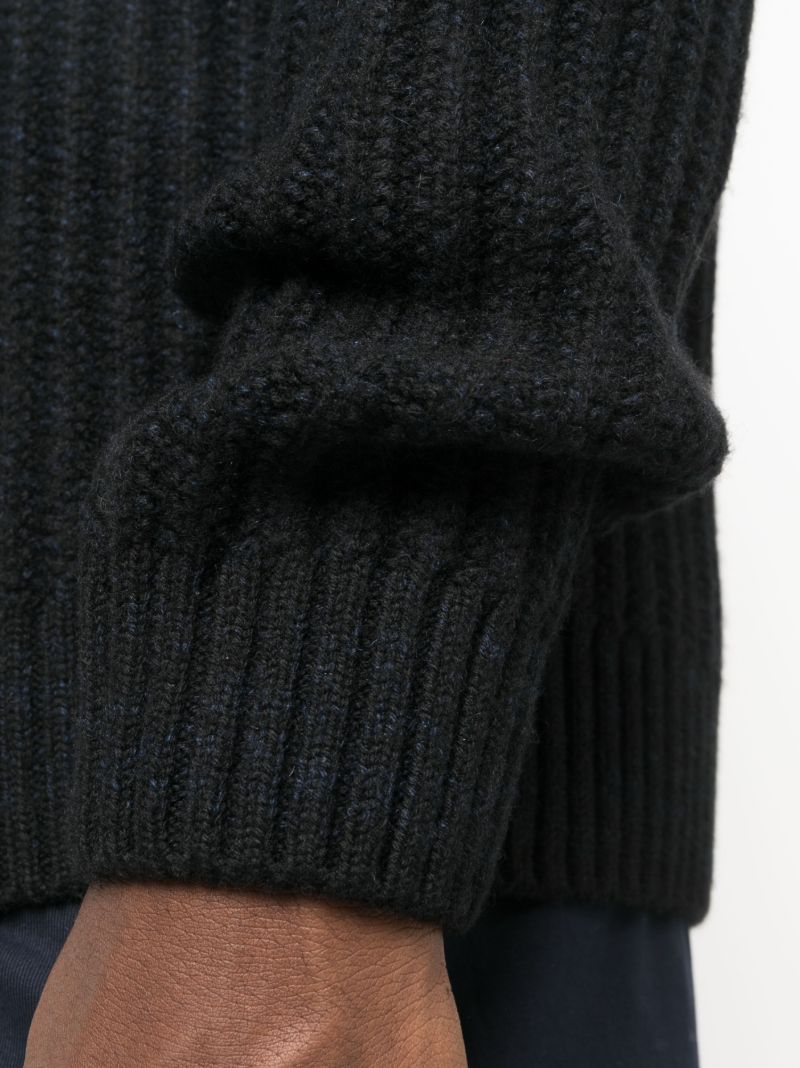 Black Ribbed-knit Sweater
