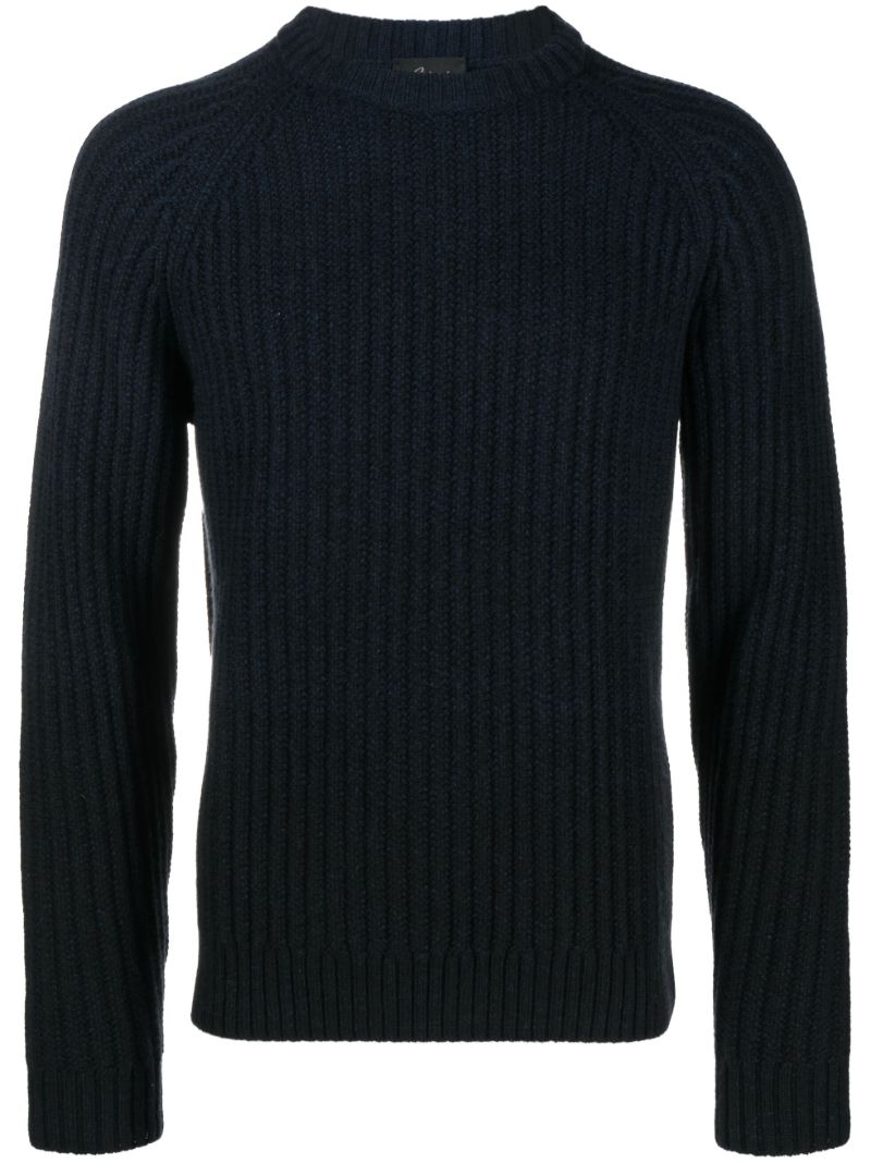 Black Ribbed-knit Sweater