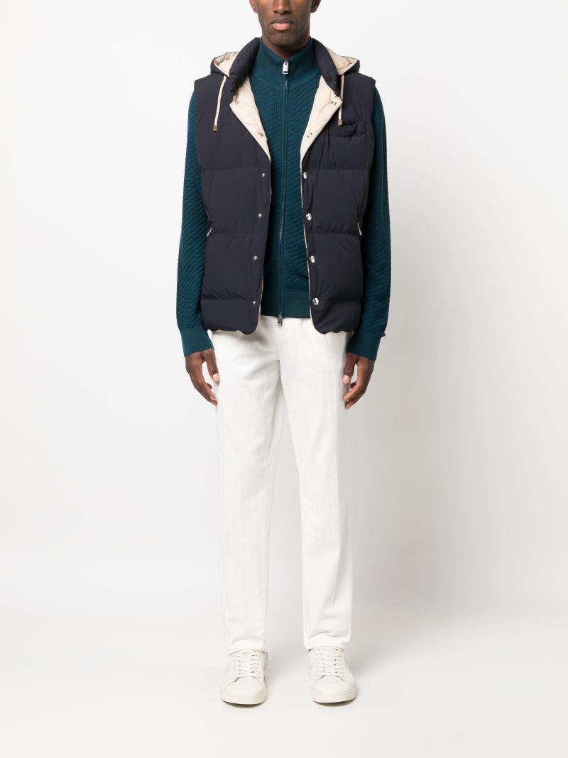 Blue Basket-weave Knitted Cardigan