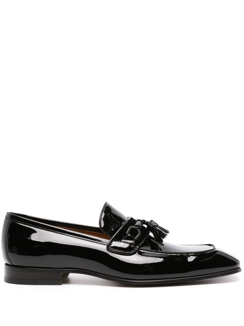 Black Bailey Leather Loafers