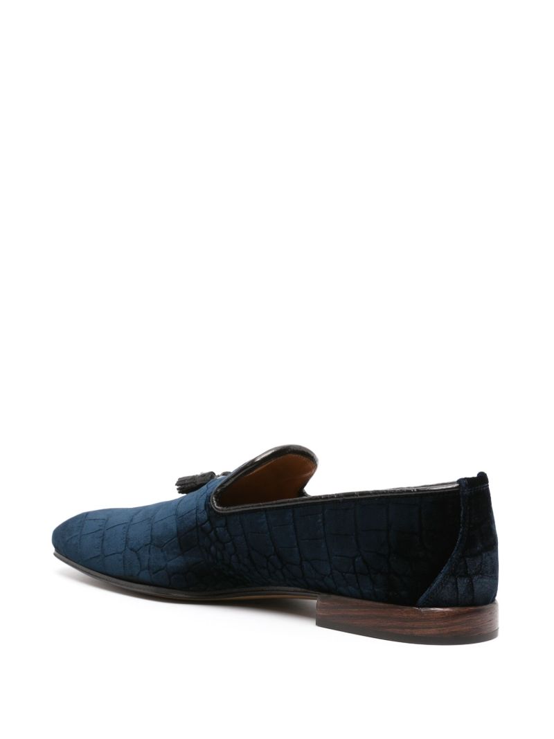 Blue Bailey Velvet Loafers