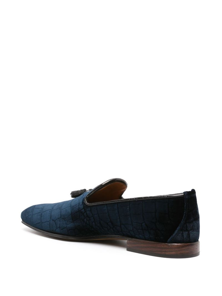 Blue Bailey Velvet Loafers