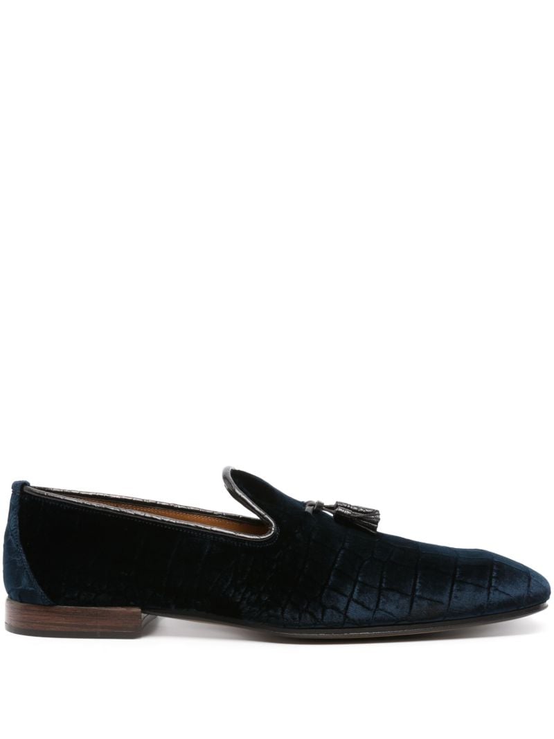 Blue Bailey Velvet Loafers