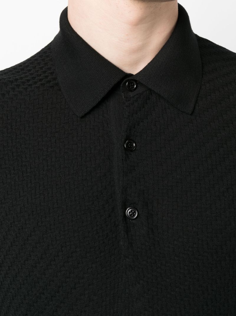 Black Long-sleeve Polo Shirt