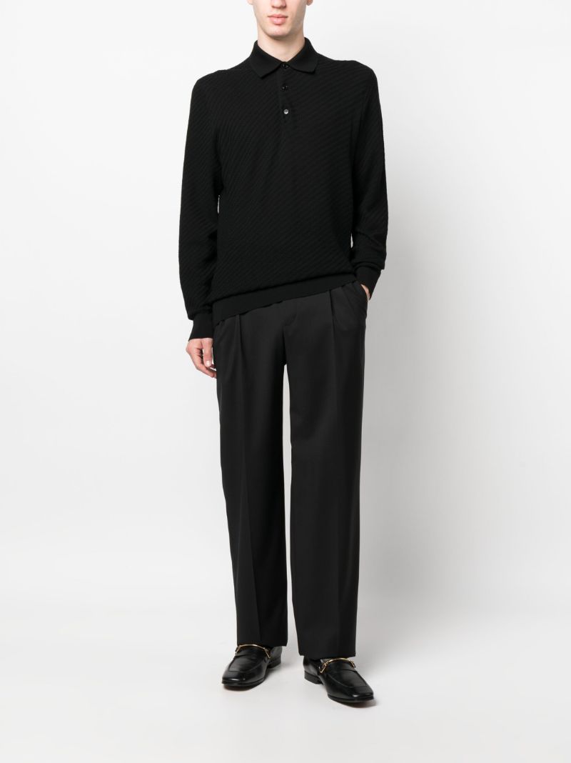 Black Long-sleeve Polo Shirt