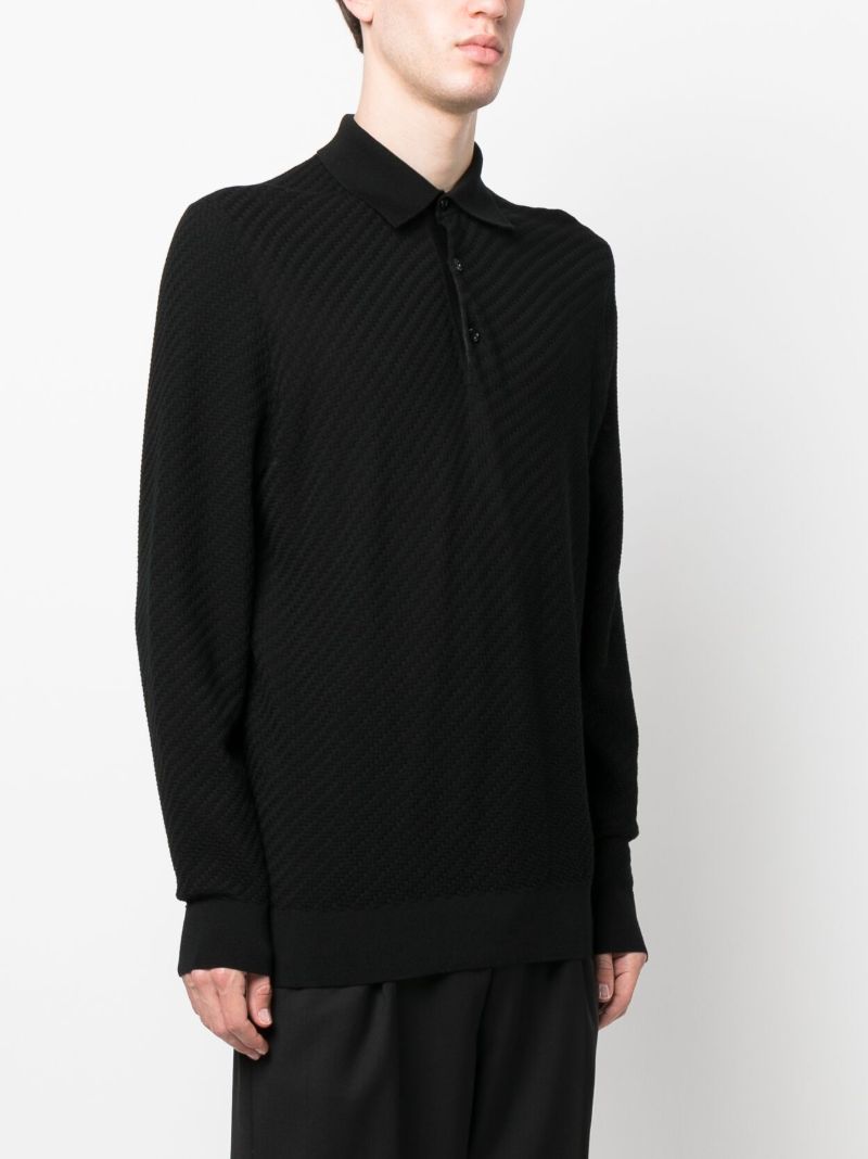 Black Long-sleeve Polo Shirt