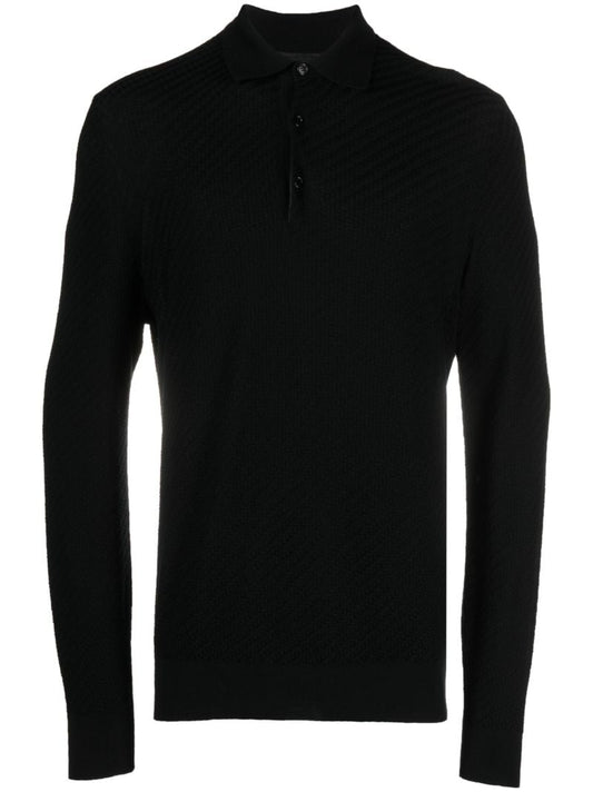 Black Long-sleeve Polo Shirt
