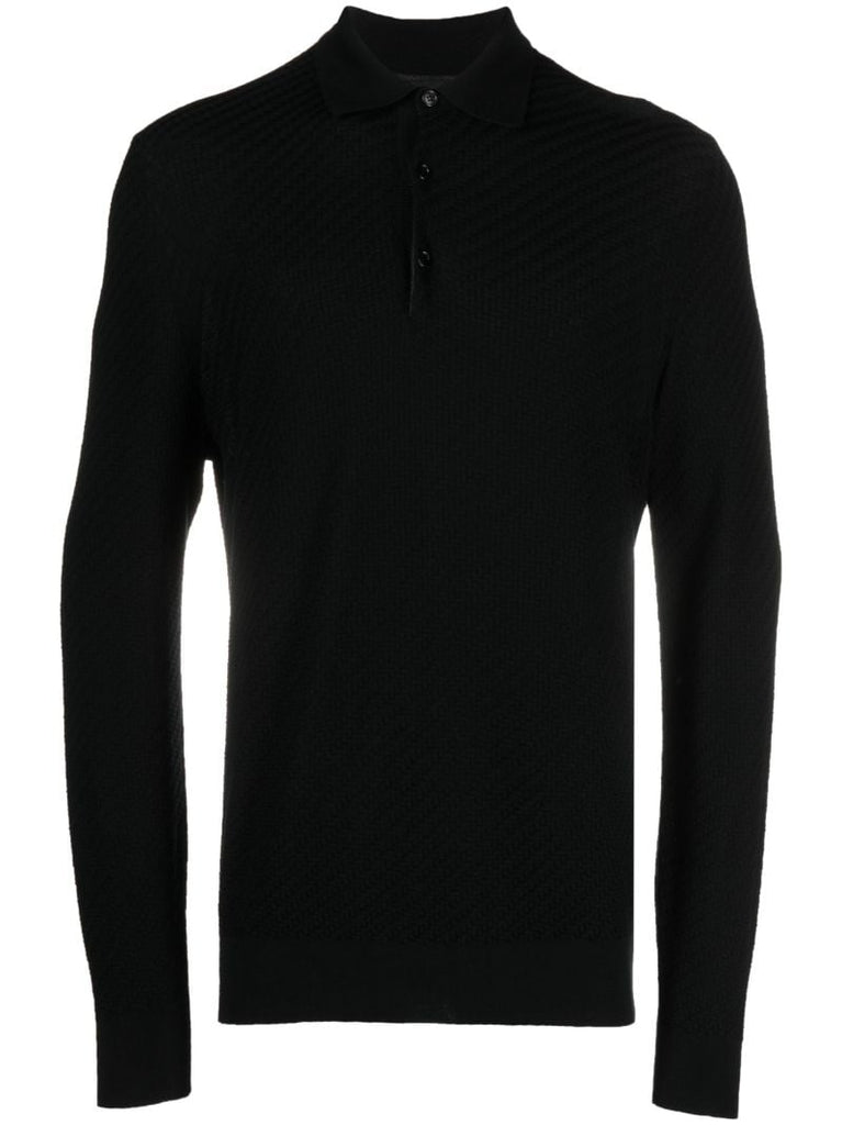 Black Long-sleeve Polo Shirt