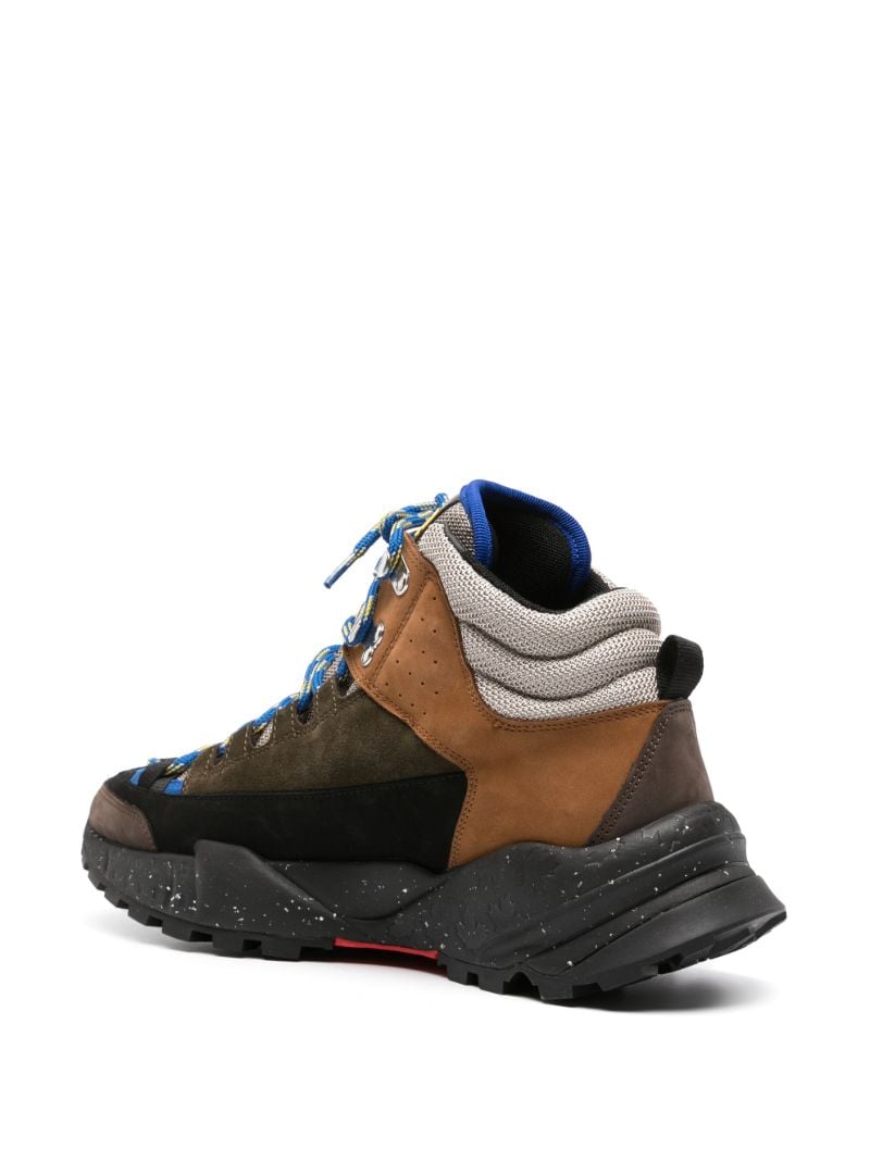 Brown Logo-print Leather Hiking Boots