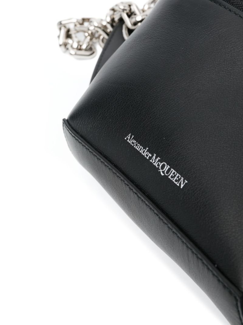 Black Biker Leather Belt Bag