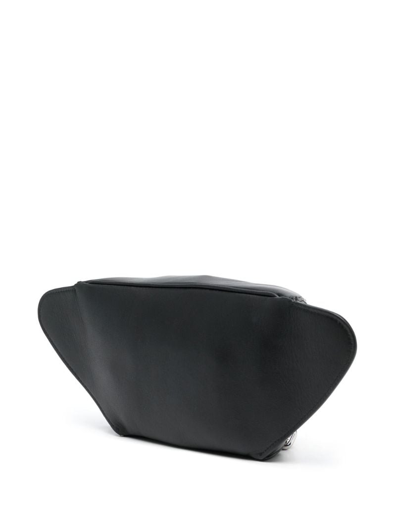 Black Biker Leather Belt Bag