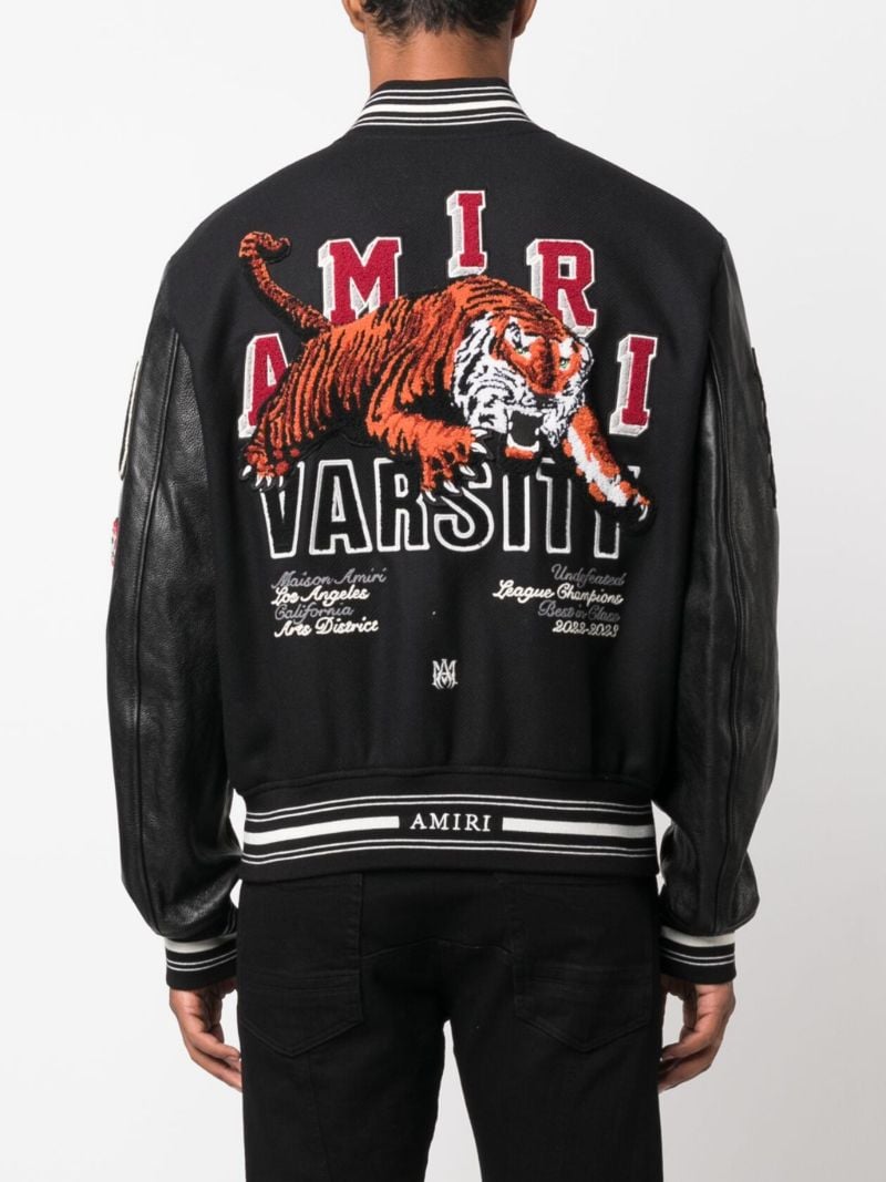 Black Logo Patch Varsity Jacket