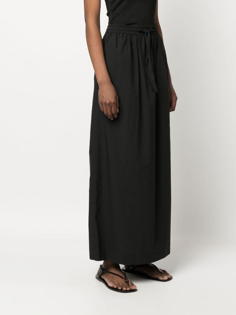 Black Organic Cotton Drawstring Maxi Skirt