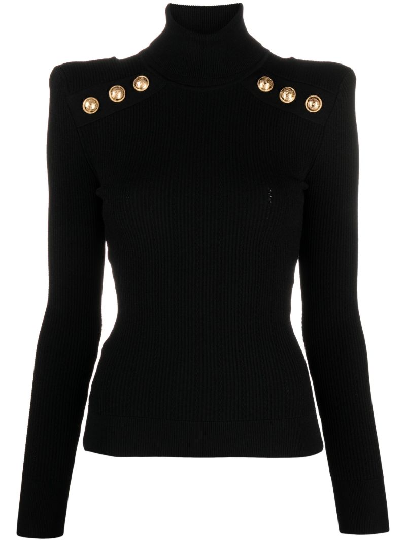 Black Button-embellished Top