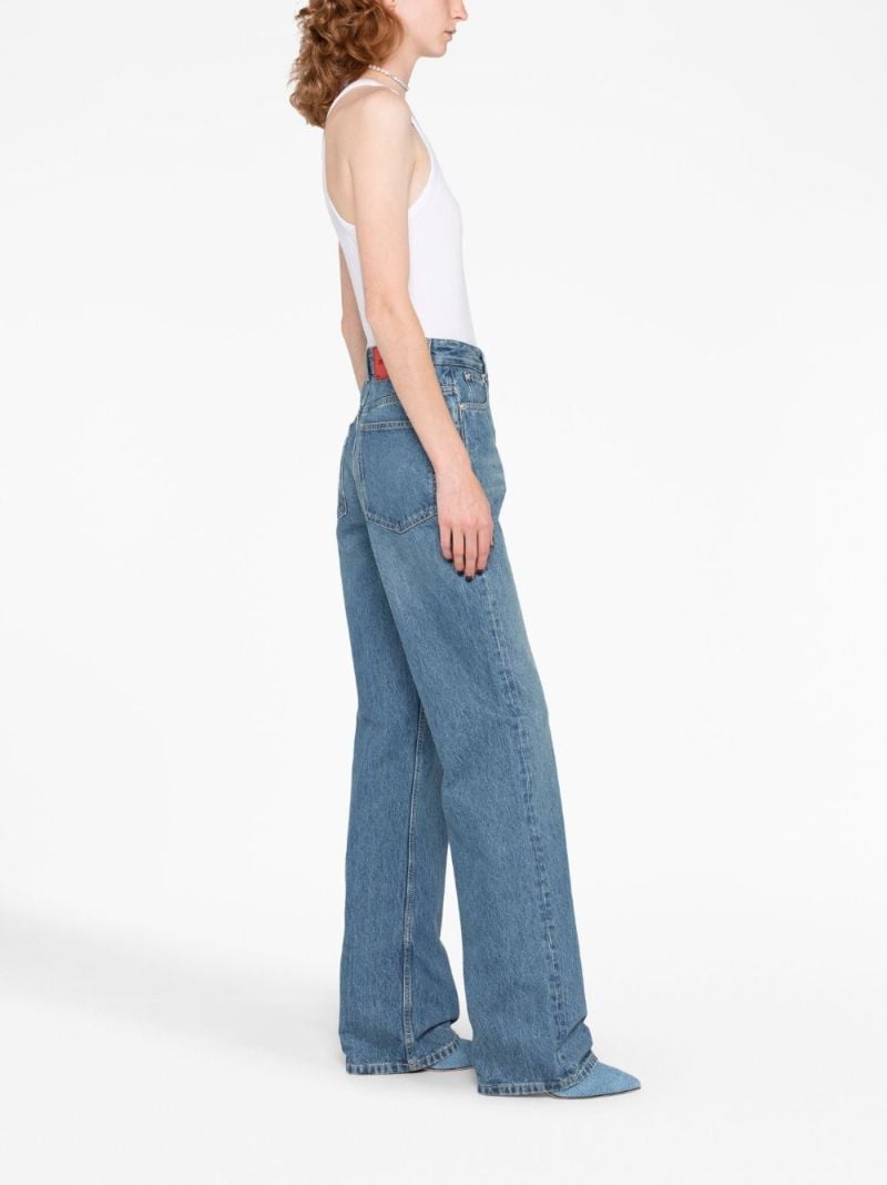 Blue High-rise Straight-leg Jeans