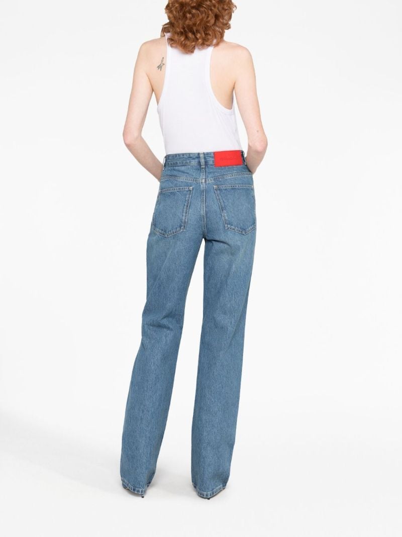 Blue High-rise Straight-leg Jeans
