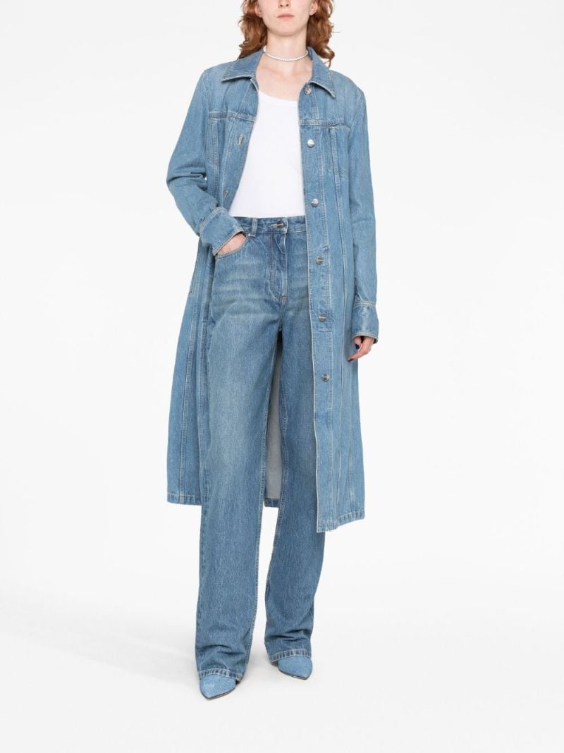 Blue High-rise Straight-leg Jeans