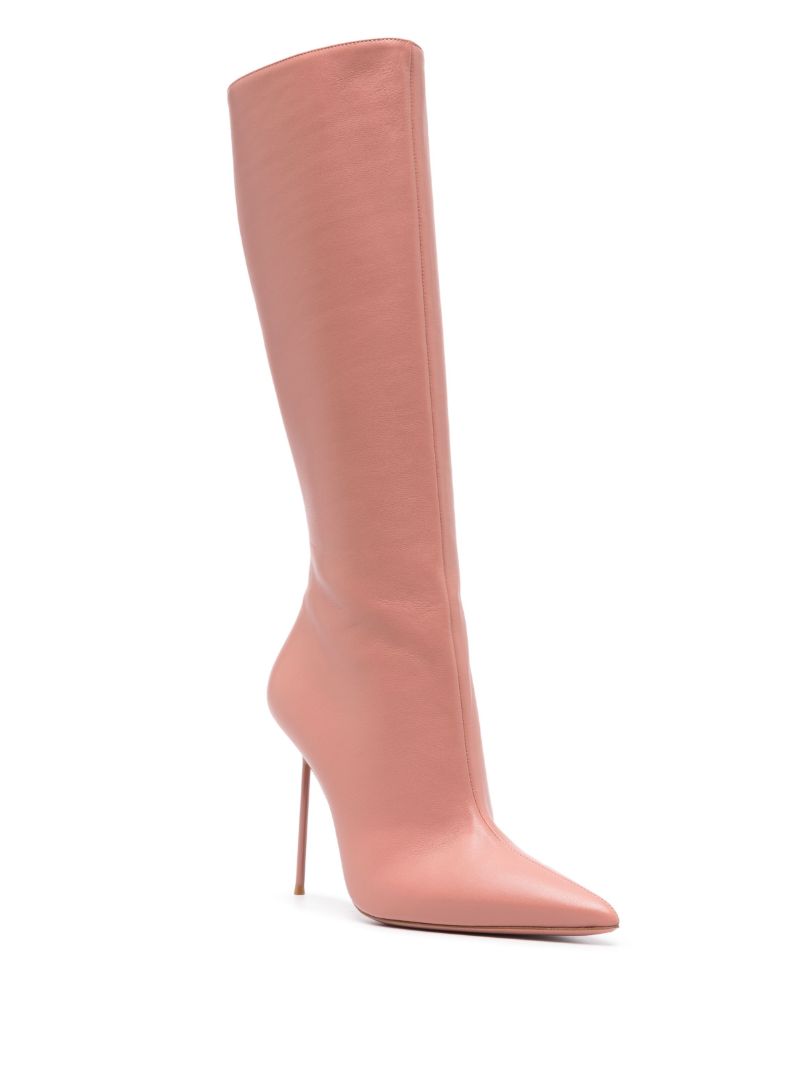 Pink Lidia 105 Leather Knee-high Boots