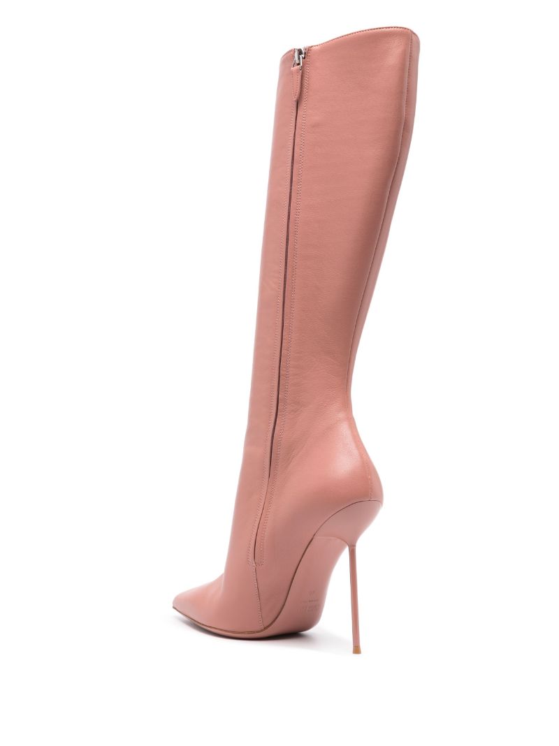 Pink Lidia 105 Leather Knee-high Boots