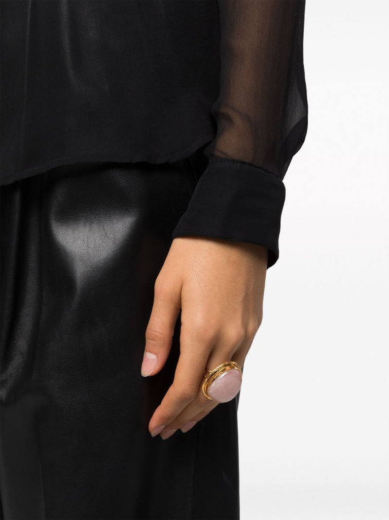Gold-tone Macaron Quartz Ring
