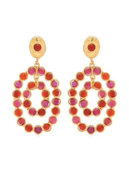 Gold-tone Gina Gemstone Drop Earrings