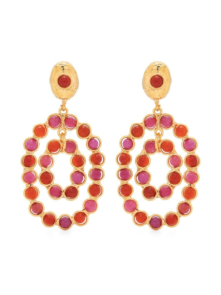 Gold-tone Gina Gemstone Drop Earrings