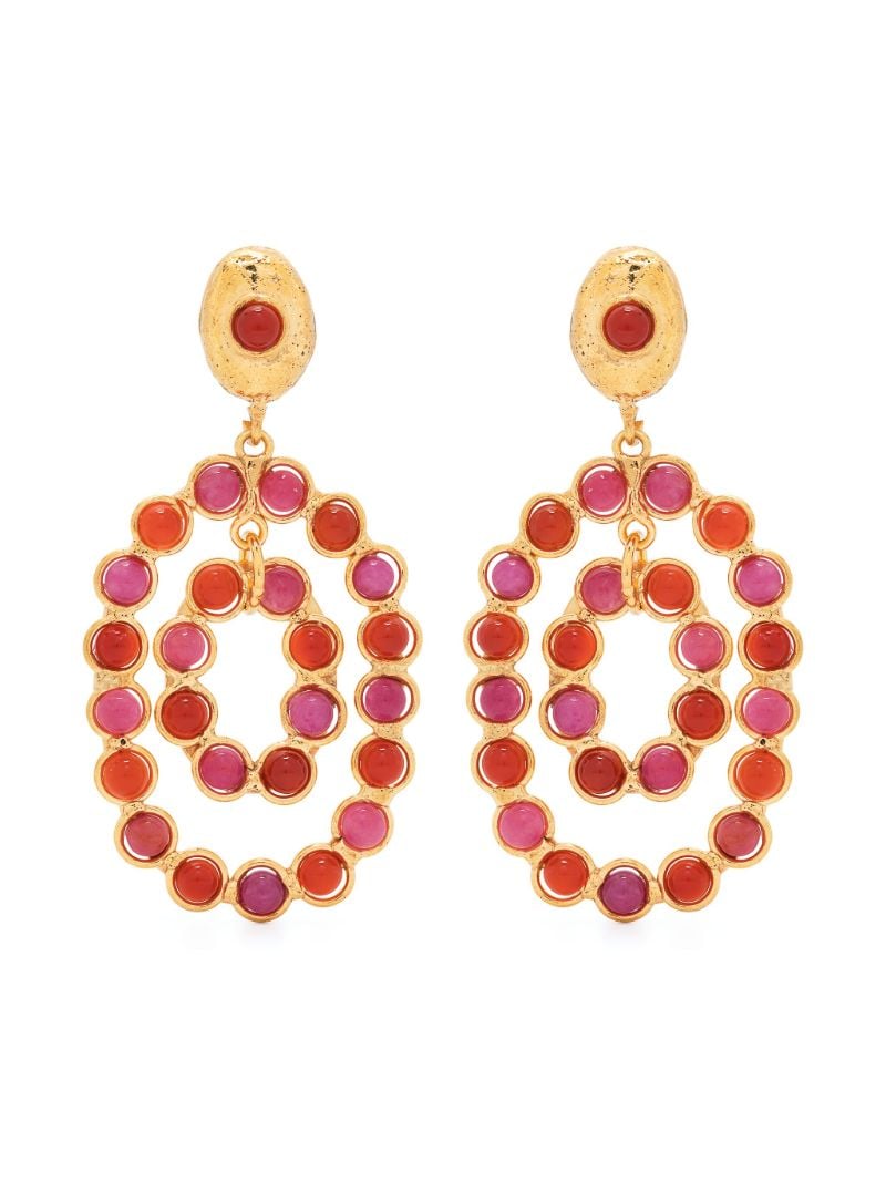 Gold-tone Gina Gemstone Drop Earrings