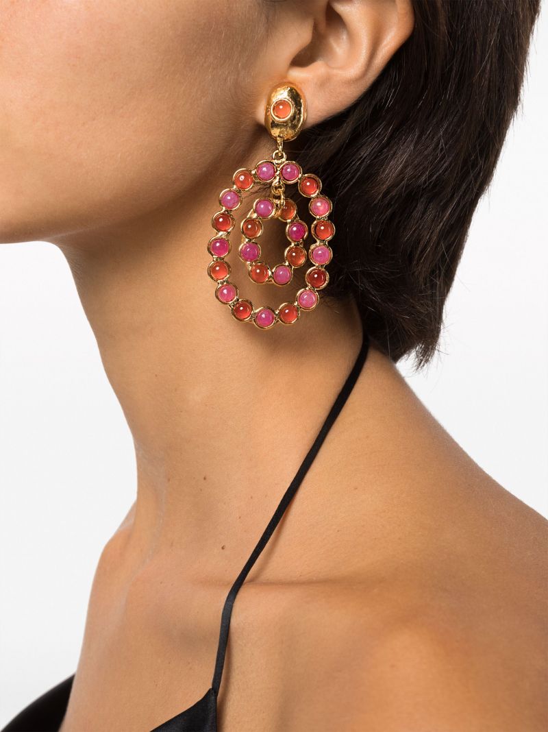 Gold-tone Gina Gemstone Drop Earrings