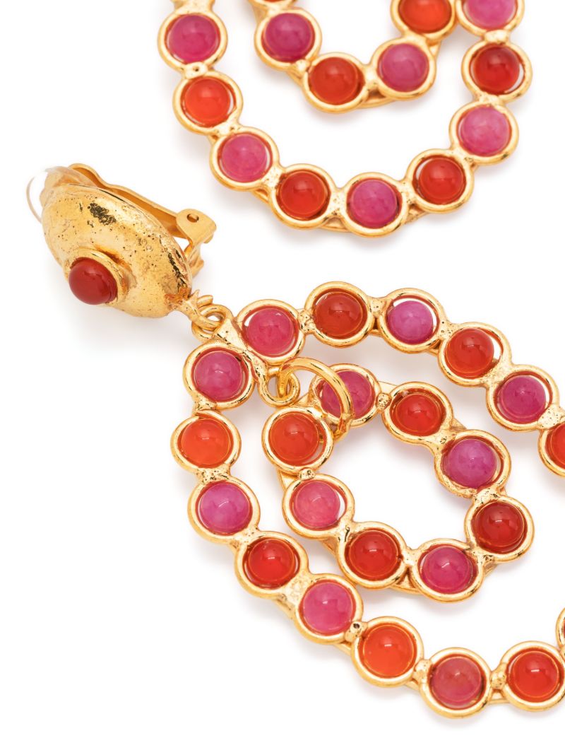 Gold-tone Gina Gemstone Drop Earrings