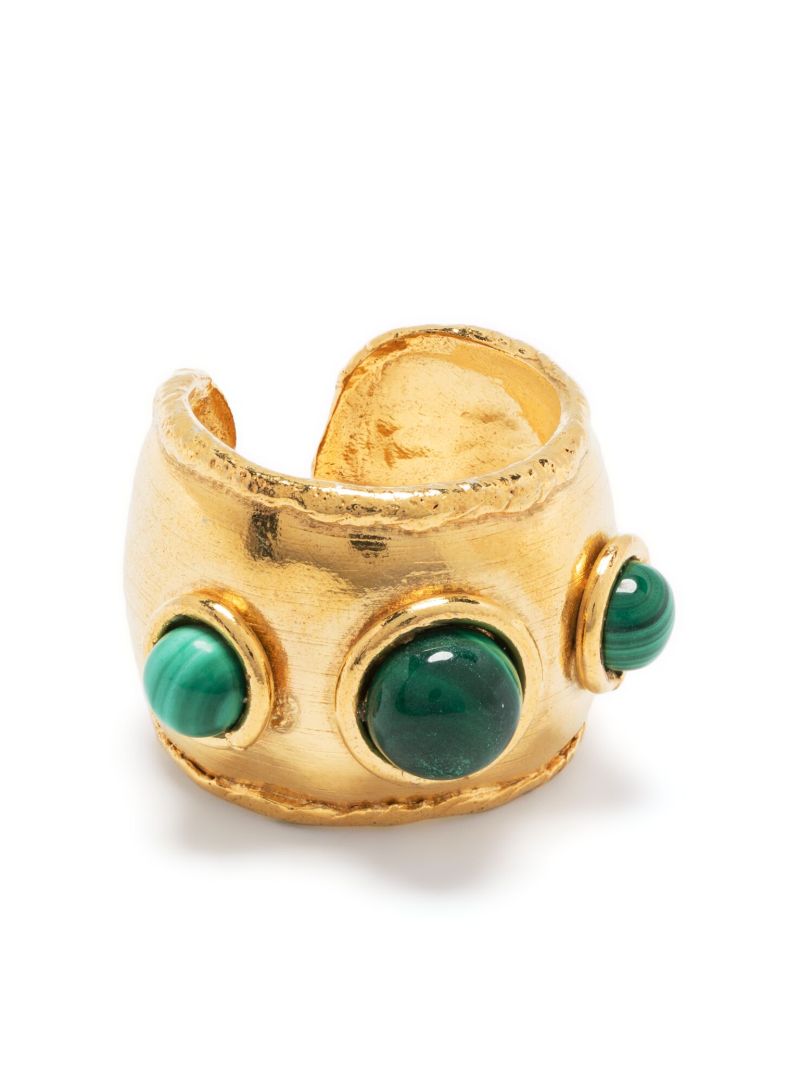 Gold-tone Dune Malachite Ring