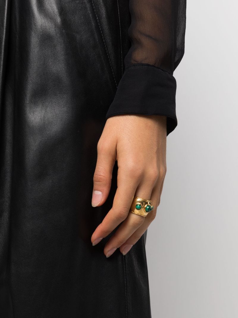 Gold-tone Dune Malachite Ring