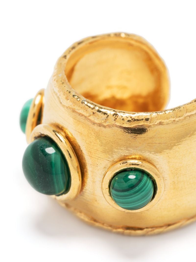 Gold-tone Dune Malachite Ring