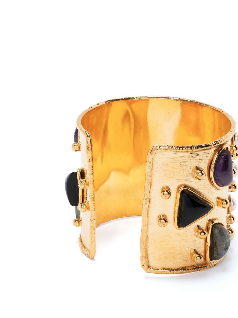 Gold-tone Winter Gemstone and Pearl Bracelet