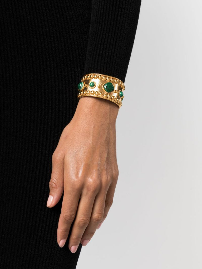 Gold-tone Medicis Malachite Bracelet