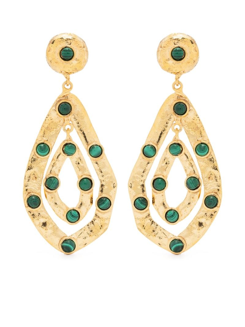 Gold-tone Ava Malachite Drop Earrings