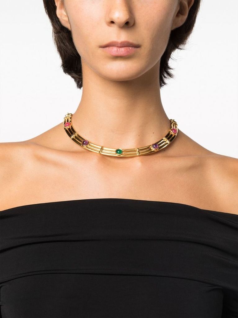 Gold-tone Winter Gemstone Necklace