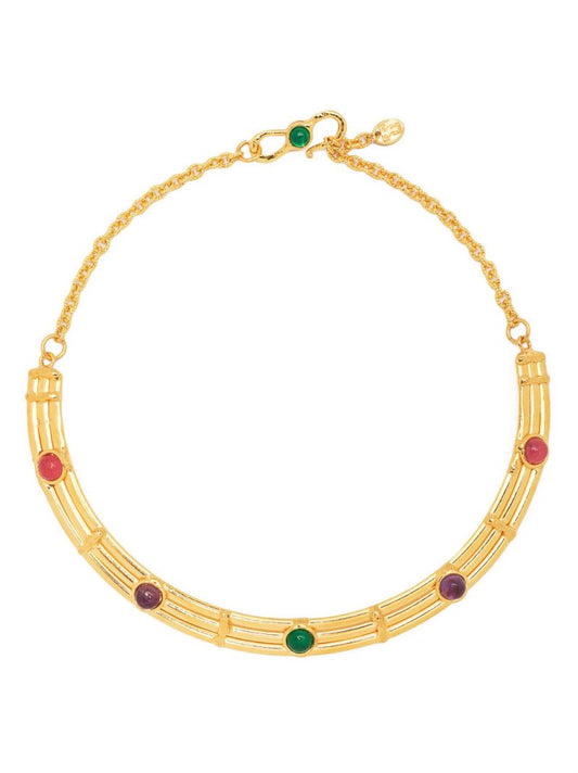Gold-tone Winter Gemstone Necklace