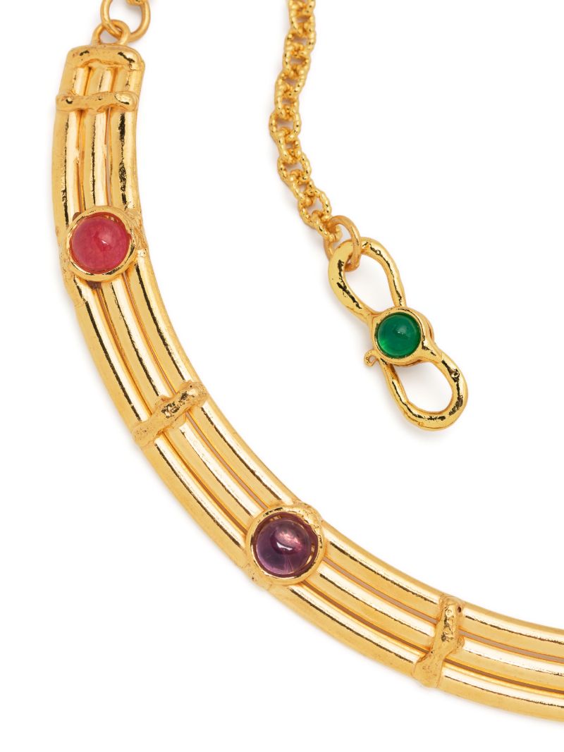 Gold-tone Winter Gemstone Necklace