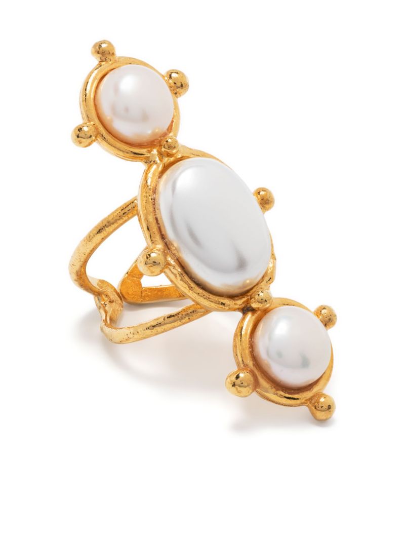 Gold-tone Cleo Pearl Ring