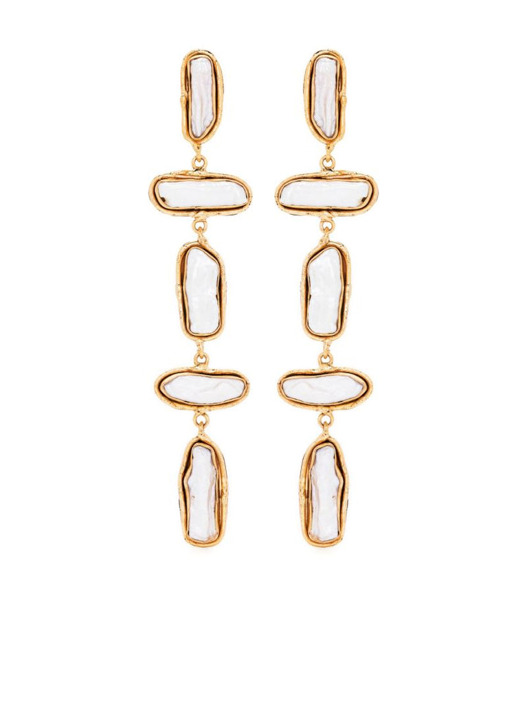 Gold-tone Grace Pearl Drop Earrings