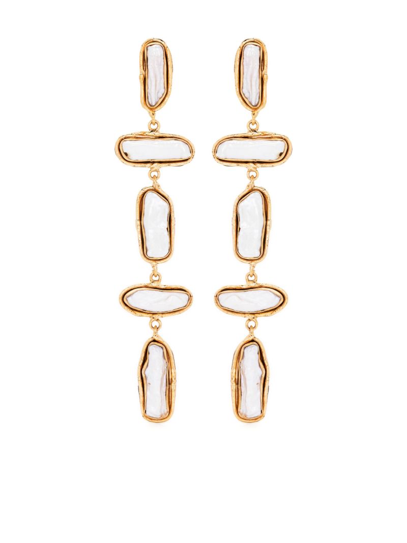 Gold-tone Grace Pearl Drop Earrings