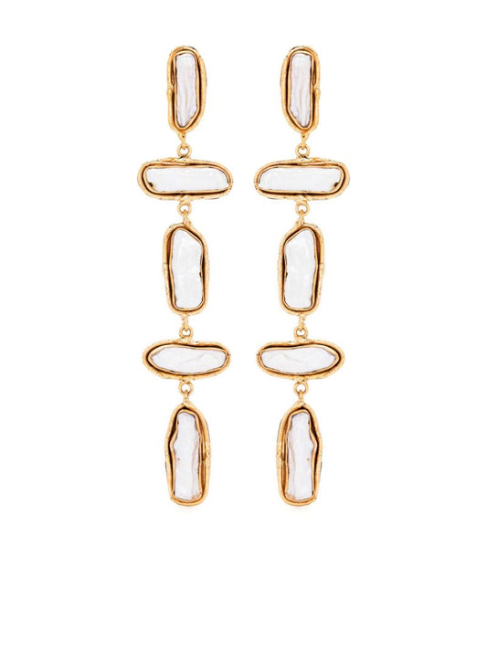 Gold-tone Grace Pearl Drop Earrings