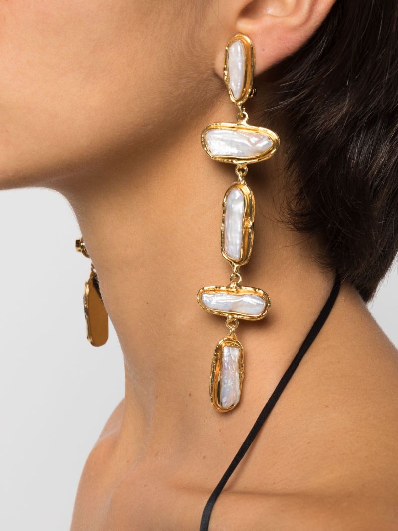 Gold-tone Grace Pearl Drop Earrings