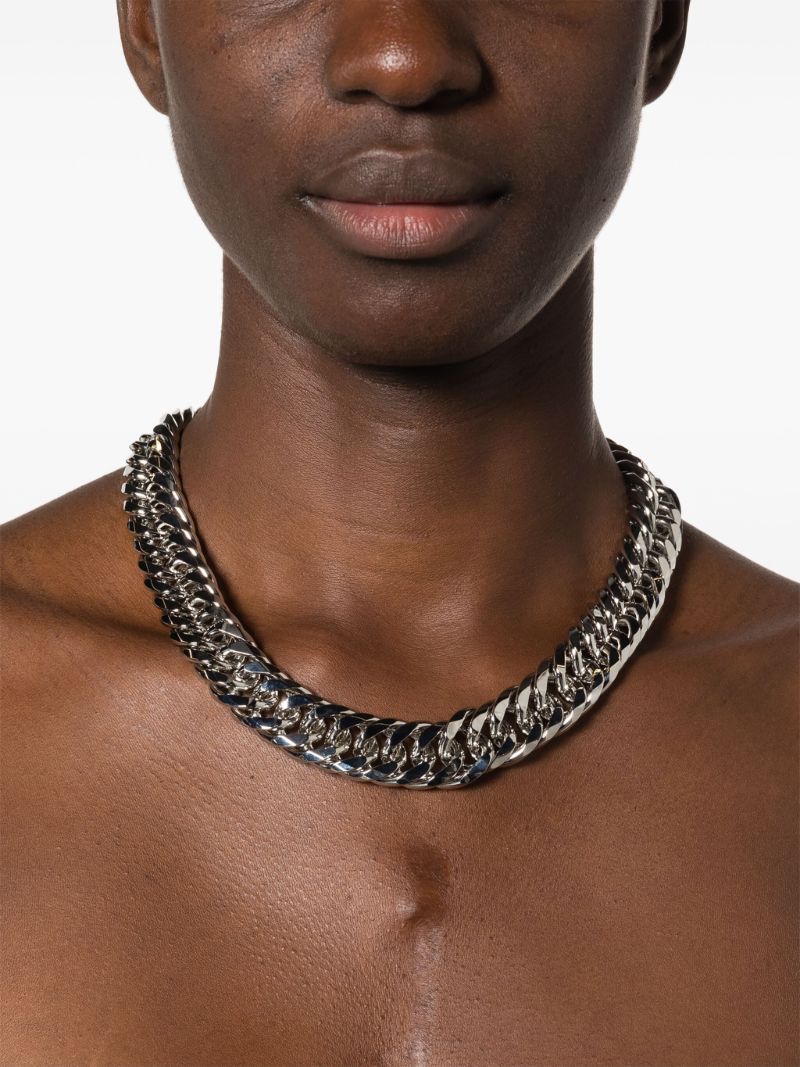 Silver-tone Curb Chain Necklace