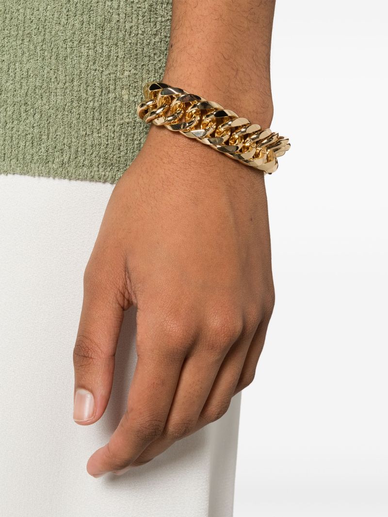 Gold-tone Braided Curb Chain Bracelet
