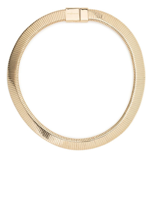 Gold-tone Flat Stretch Collar Necklace