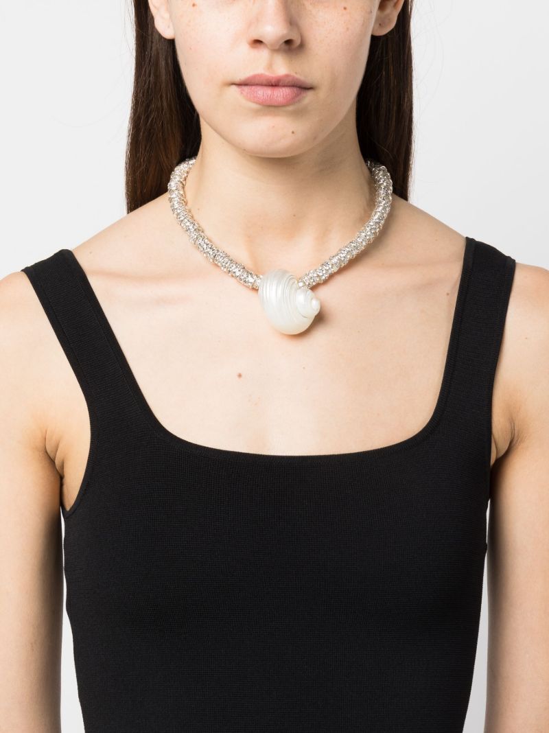 Silver-tone Spetses Crystal Pendant Necklace