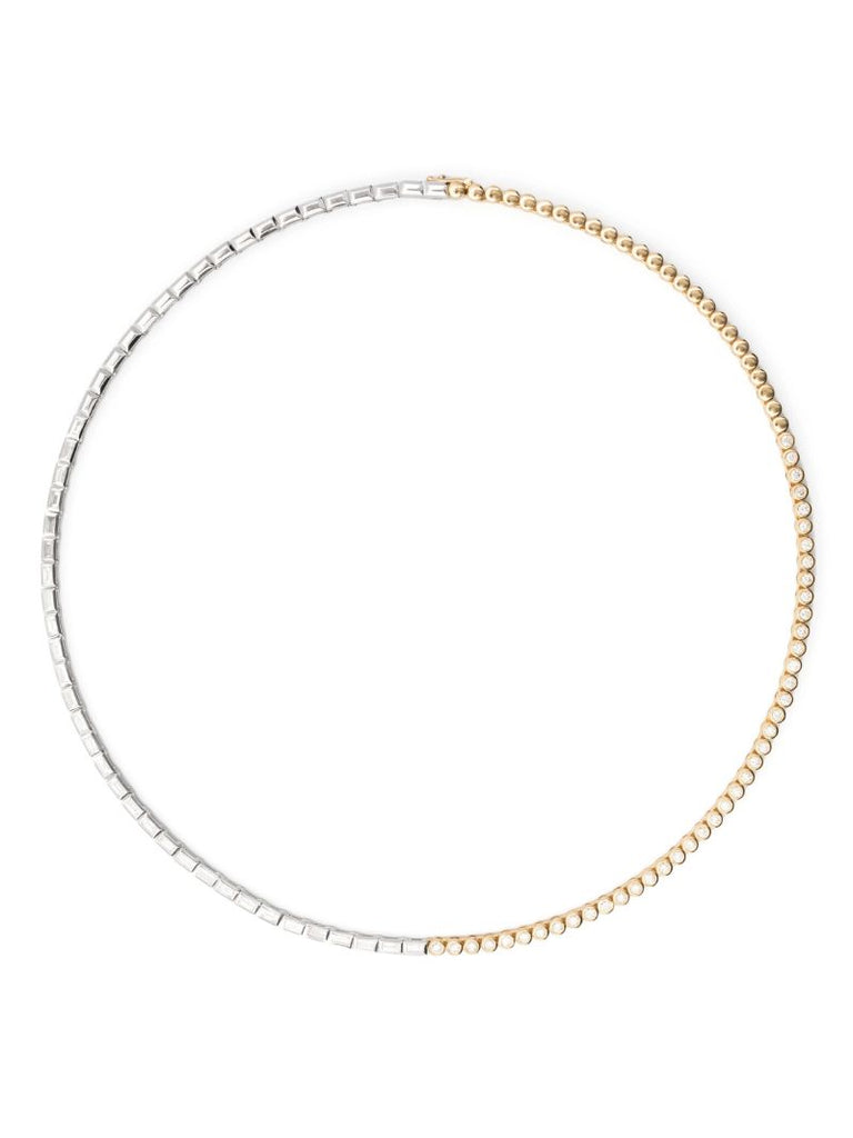 18k Yellow and White Gold Collier RiviÃ_x0083_Â¨re Diamond Necklace